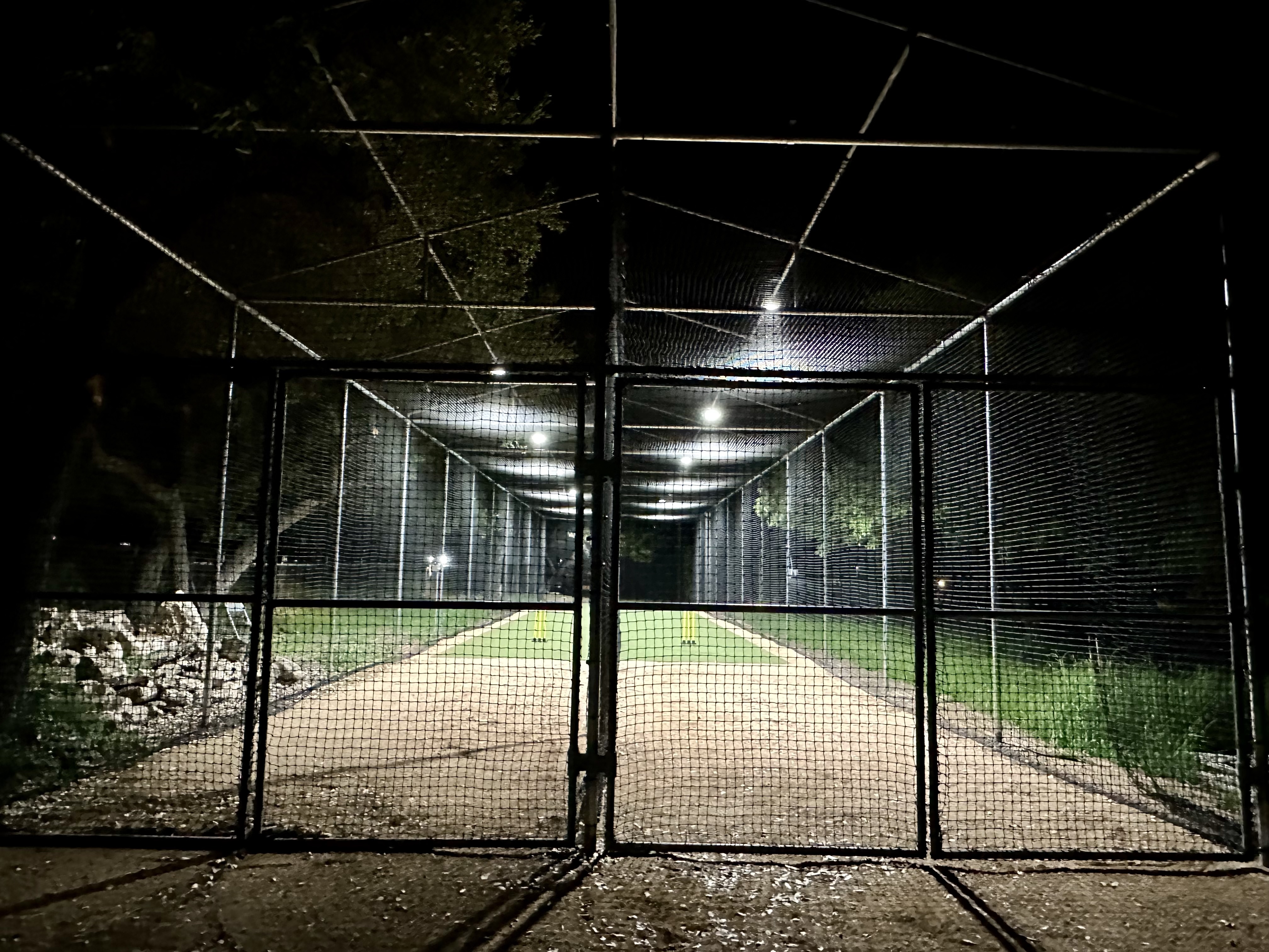 Cricket facility nighttime view